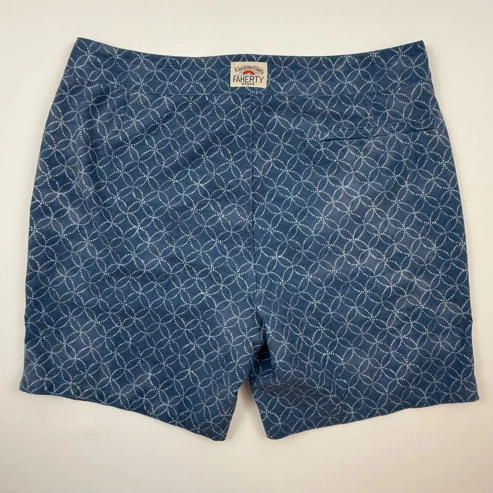 Faherty Mens Beacon Trunk Midnight Sashiko Blue Board Shorts 34 MSU2100-MNB